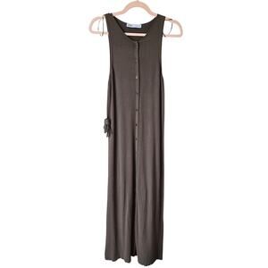 Zara sleeveless Olive button-front maxi dress Size Small